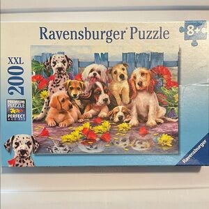 Ravensburger Puzzle with Puppies and Flowers - 200 Pieces. 8+